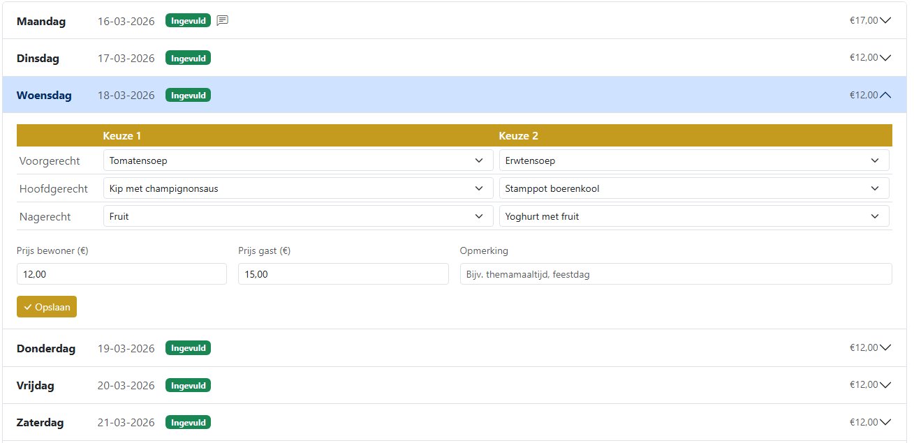 Weekmenu samenstellen